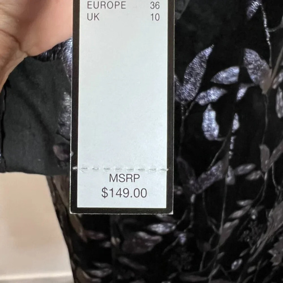 Tahari Arthur S. Levine Navy & Silver Floral Velvet Long Line Jacket 6 NWT - Picture 5 of 7